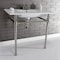 Fauceture KVPB37227W46 37-Inch Console Sink with Stainless Steel Legs (4-Inch, 3 Hole), White/Polished Nickel KVPB37227W46 - alternate 4